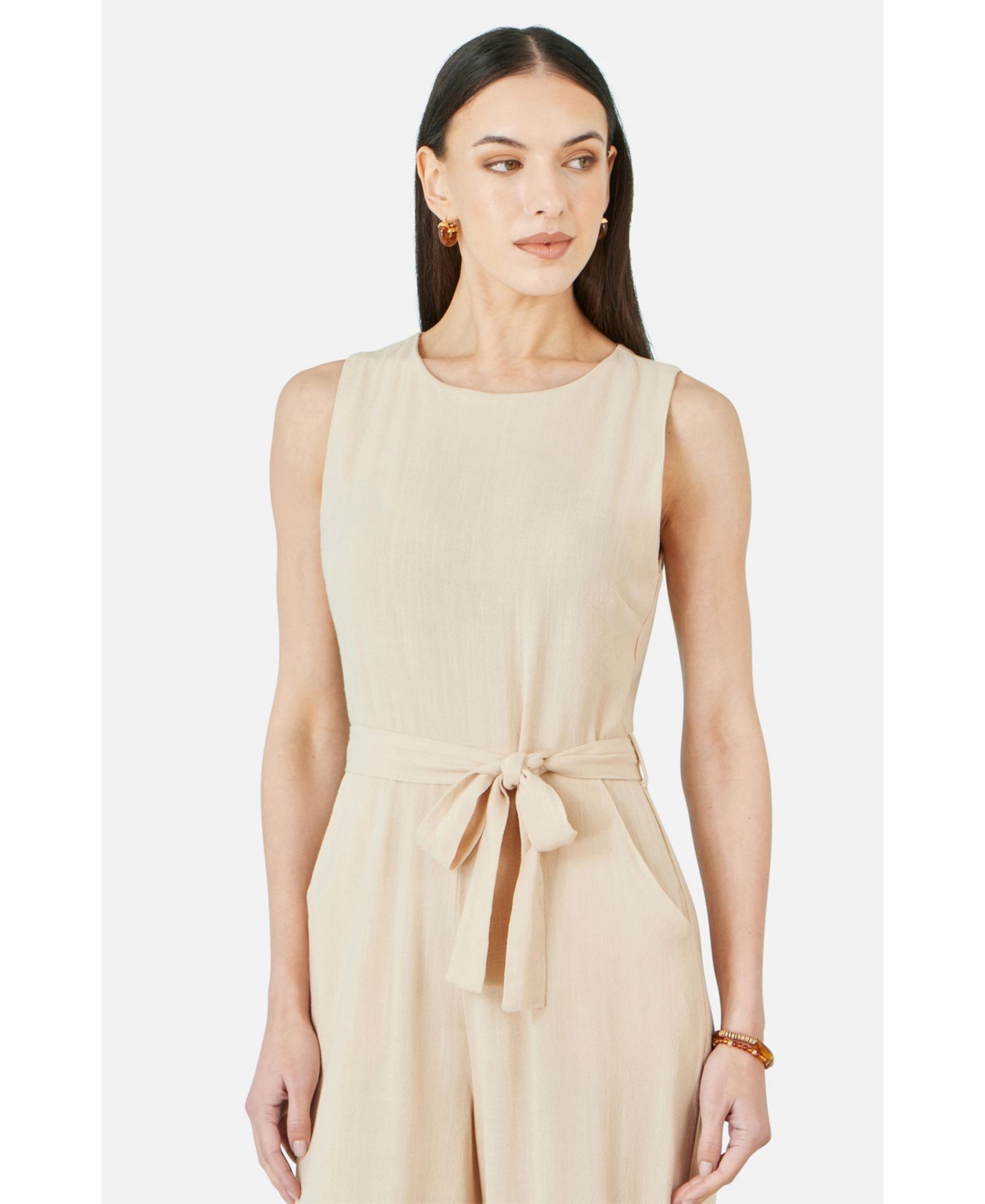 Женский комбинезон Yumi Viscose Culotte Jumpsuit, цвет: Натуральный — фото 4