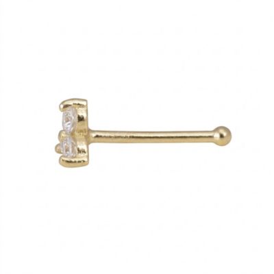 Cubic Zirconia Three Stone Nose Ring