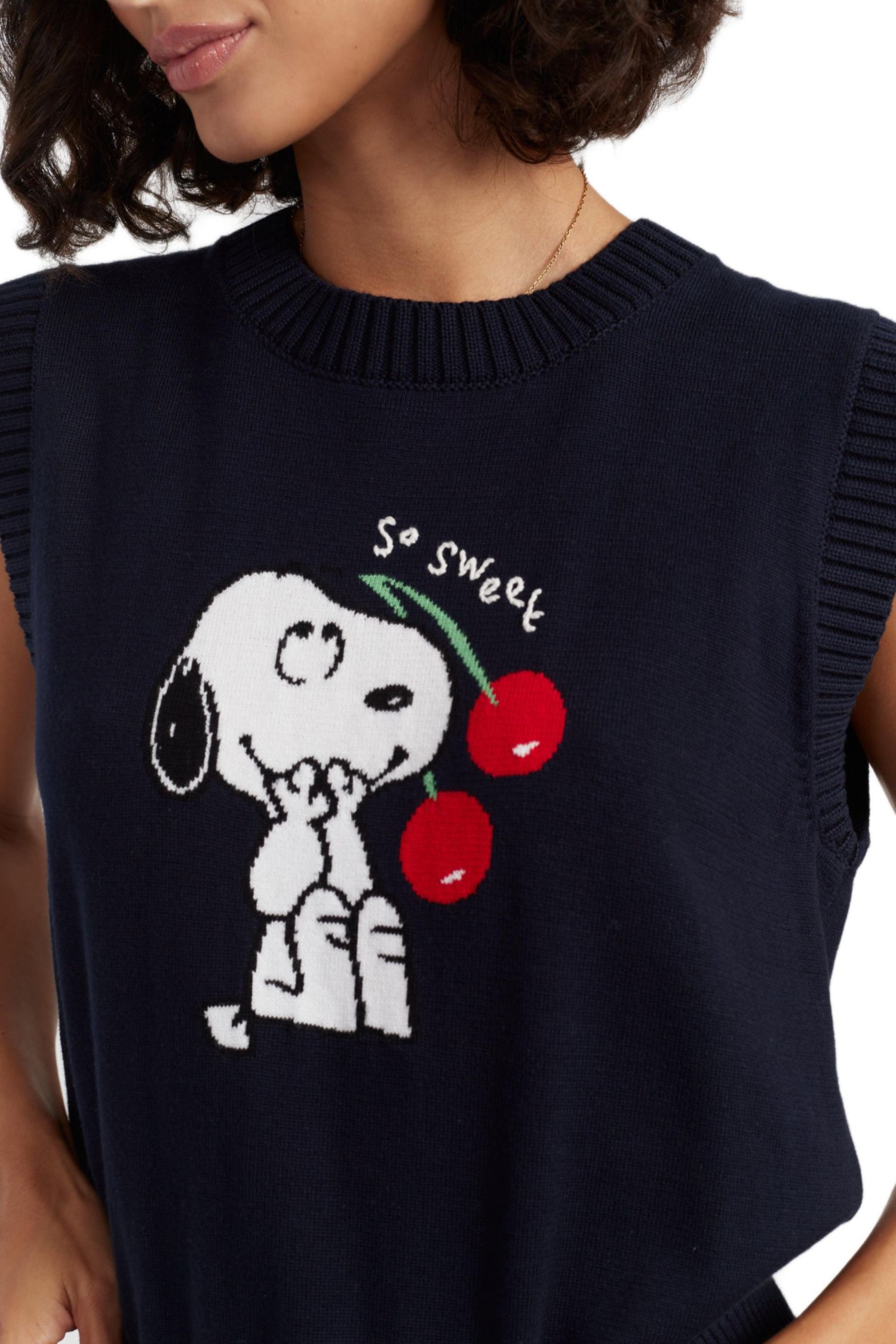 Women's Chinti and Parker Cotton Snoopy Cherry Tank
