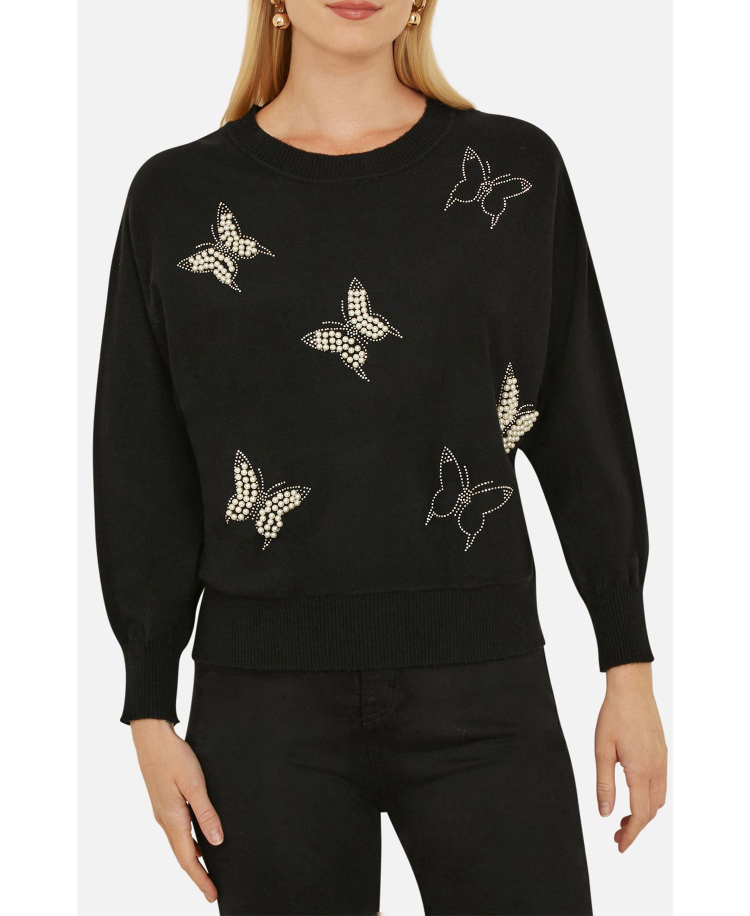Women's Sequin Butterfly Jumper