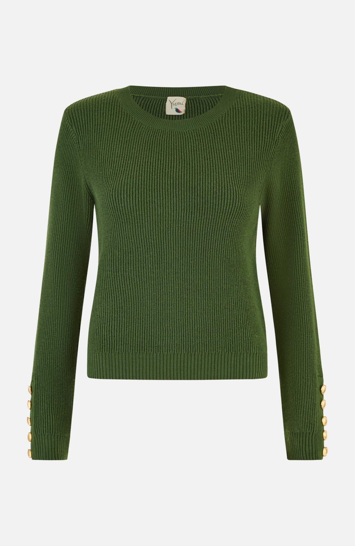 Yumi Women's Sleeve Button Detail Jumper