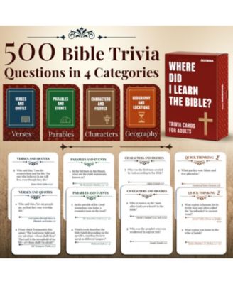 Bible Trivia Game for Adults – 500 Christian Questions for Fun Family & Adult Play