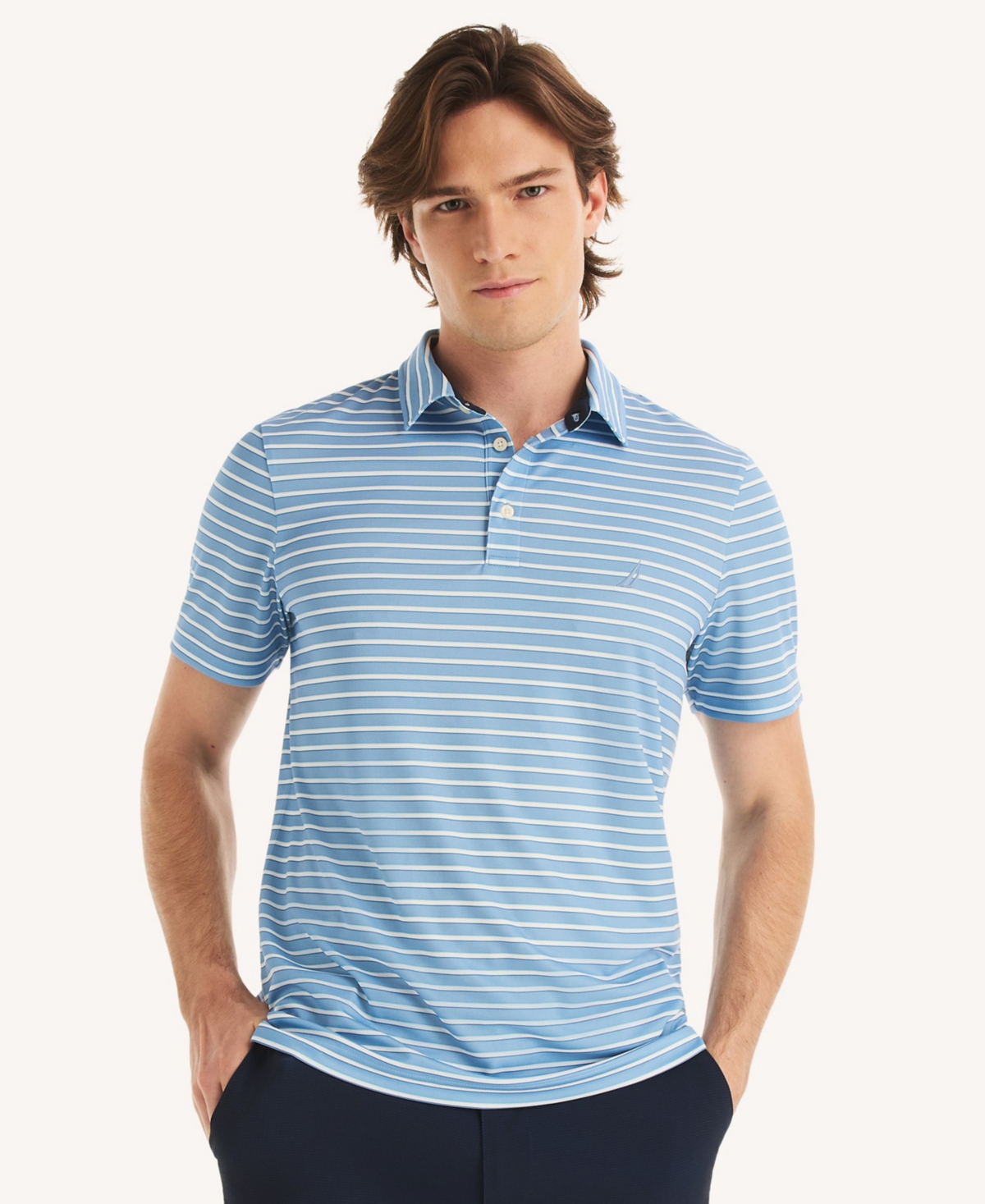 Nautica Men's Short-Sleeve Stripe Print Golf Polo Shirt