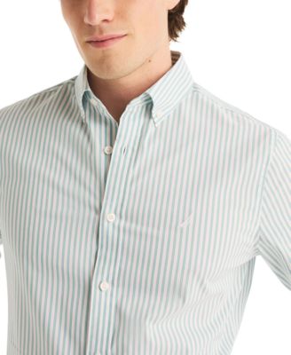 Men's Long-Sleeve Stripe Collared Shirt