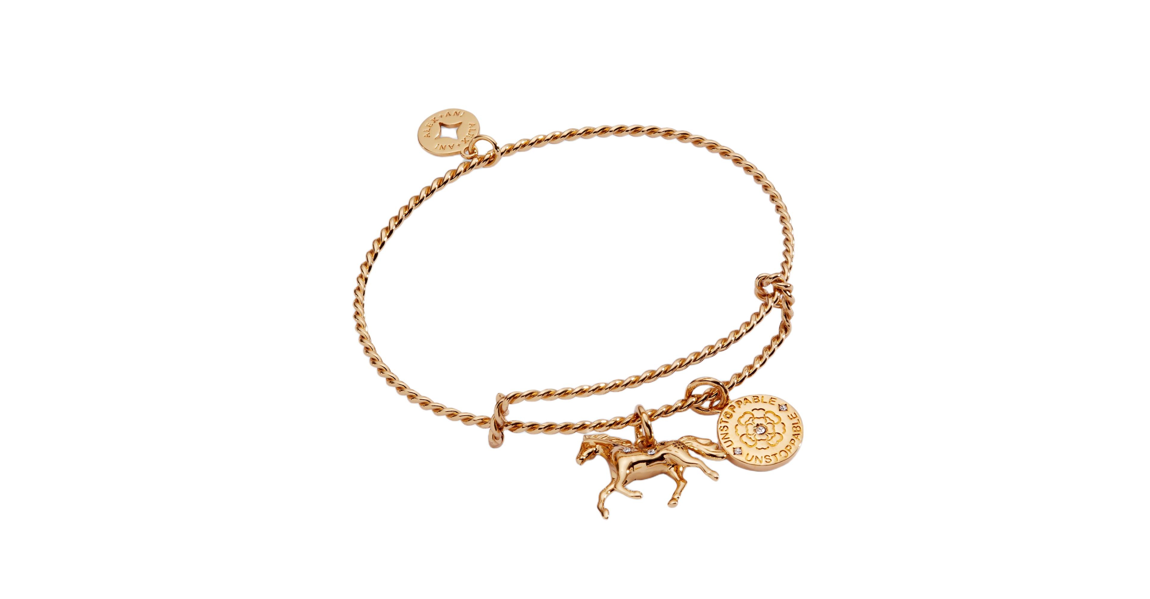 Alex and Ani Horse Rope Textured Charm Bangle Bracelet