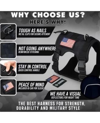 Durable Tactical Dog Harness for Medium and Large Breeds, Featuring an Adjustable Vest with Handle, Metal Buckle