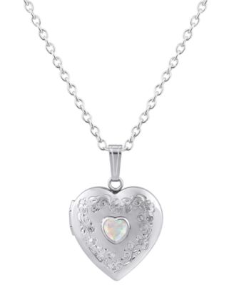 Created Sapphire (5/8 ct. t.w.) Locket Pendant Necklace in Sterling Silver (Also Available in Multi-Stones)