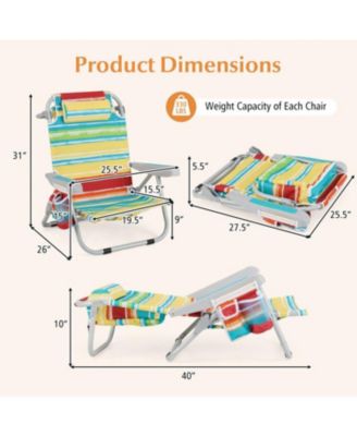 Portable Backpack Beach Chair with Cup Holder for Outdoor Use