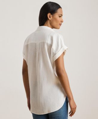 Women's Dolman-Sleeve Point Collar Shirt