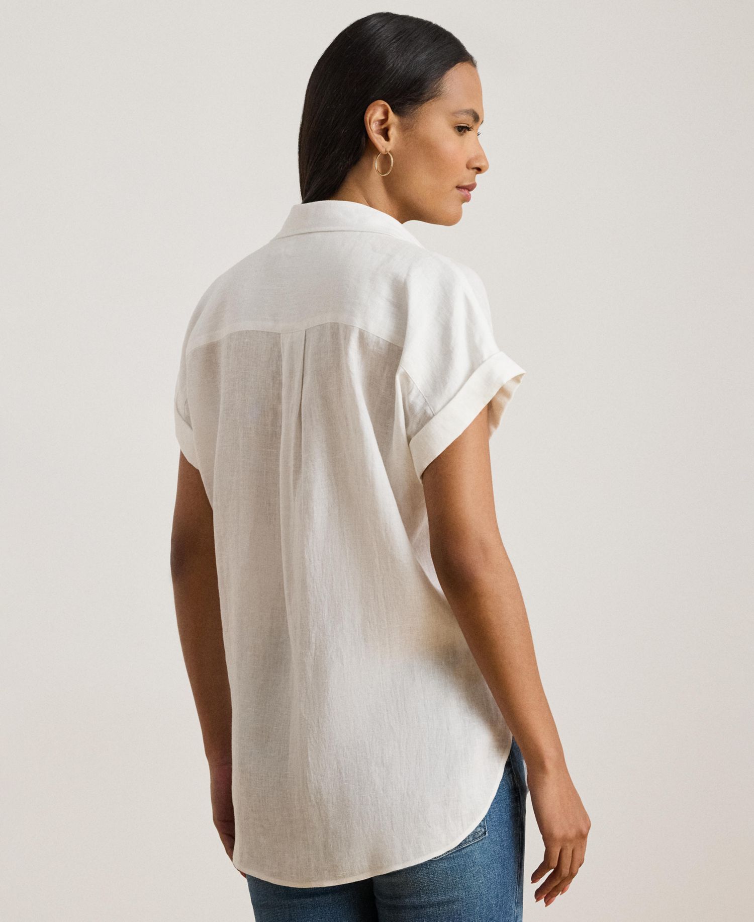 Dolman-Sleeve 100% Linen Shirt