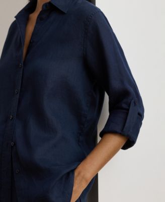 Women's Point Collar Button Placket Shirt