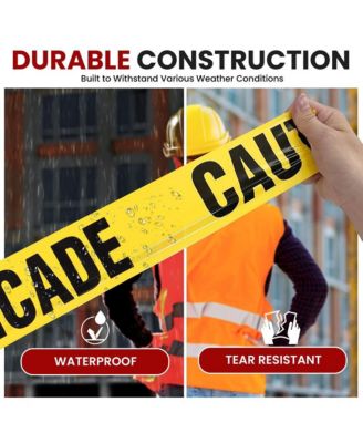 656ft Caution Do Not Enter Barricade Tape Set - Yellow (PNECTX8) - 8 Pieces