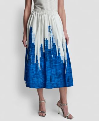 Women's Printed Abstract Pull-On Midi Skirt image