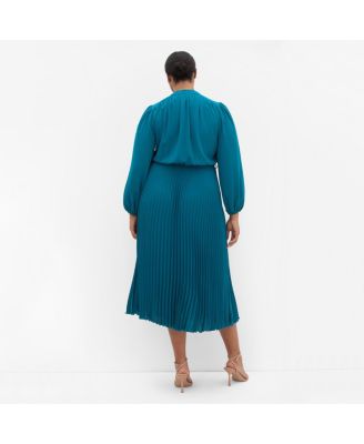 Women's Halle Long Sleeve Pleat Dress
