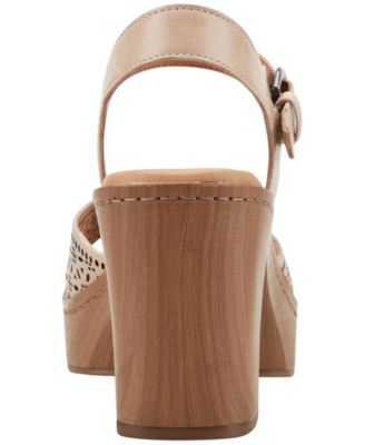 Women's Quinty Leather Platform Block Heel Dress Sandals