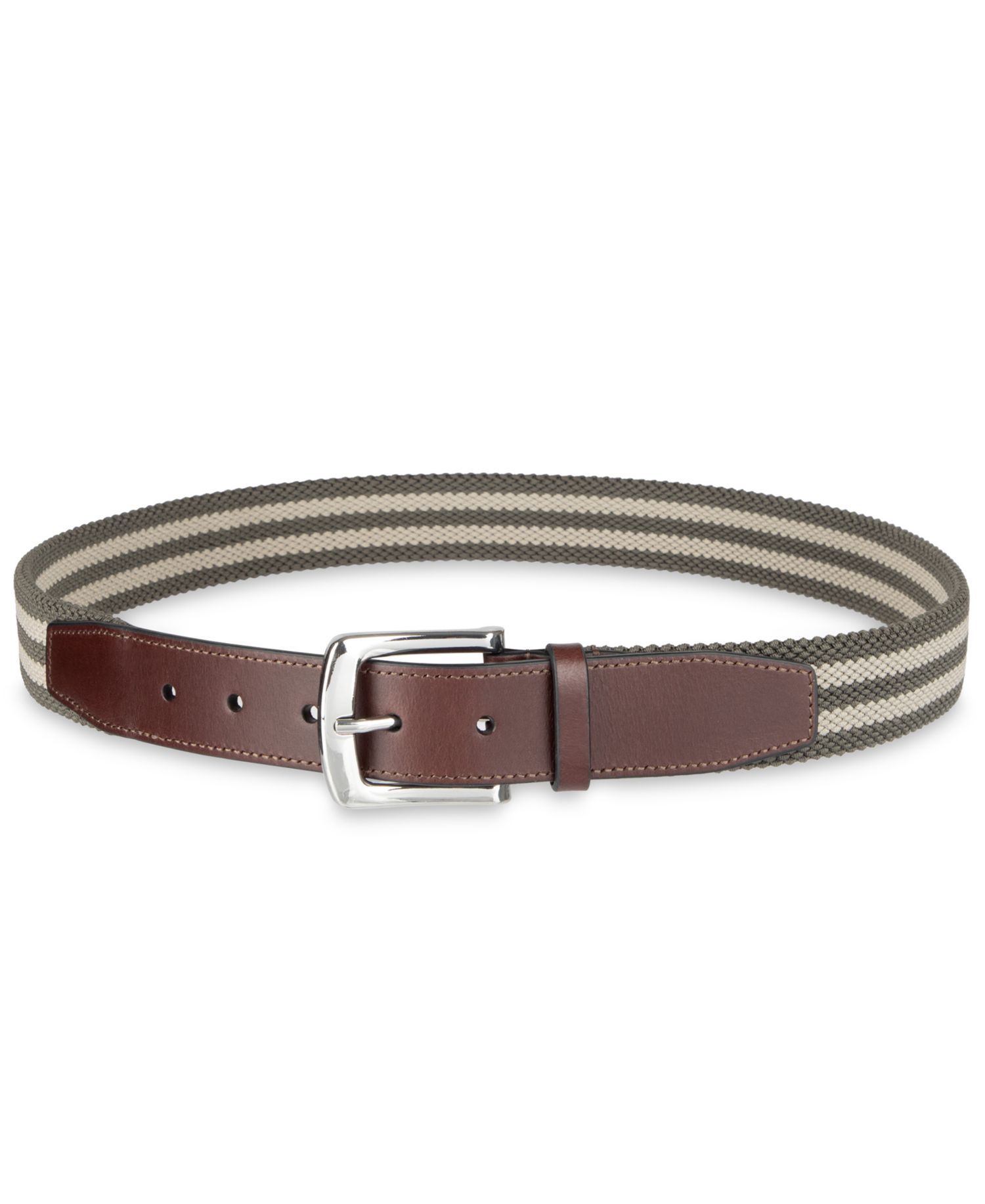 Men's Striped Stretch Cord Casual Belt