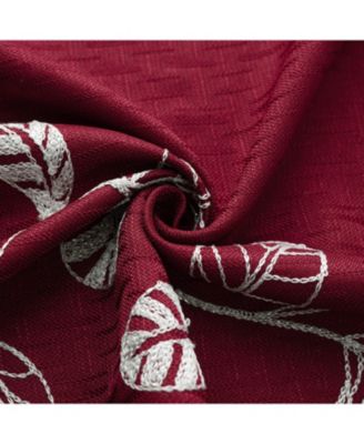 100% Polyester 140 GSM Reed Embroidered Grommet Curtain Panel 54" x 90" Burgundy