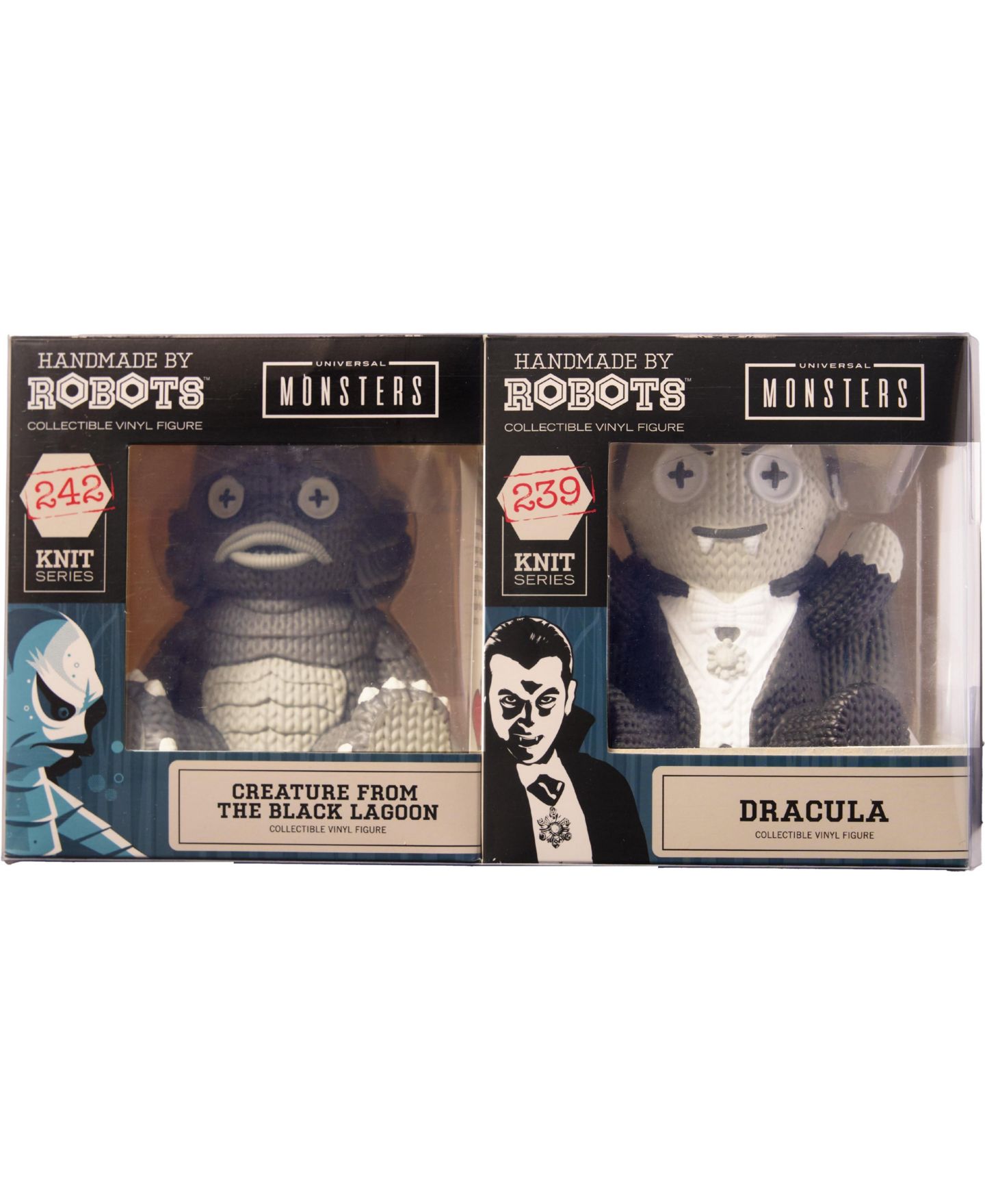 Детские фигурки Handmade By Robots Universal Monsters Creature & Dracula 5.15" Vinyl Collectible, 2-Pack, 11–13 лет — фото 1