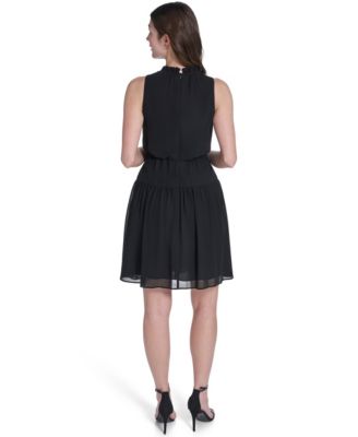 Women's V-Neck Fit & Flare Mini Dress