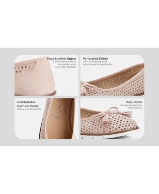 Womens Pacer Perforated Leather Ballerinas