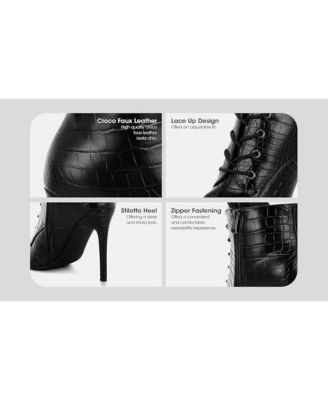 Womens Mesta Croco Textured Stiletto Boots