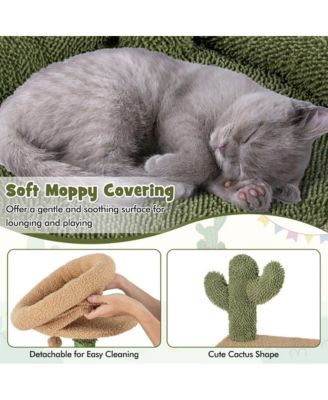 59" Cactus Cat Tower, Multi-Level Activity Center with Scratching Posts & Toy, Indoor Kitty Furniture