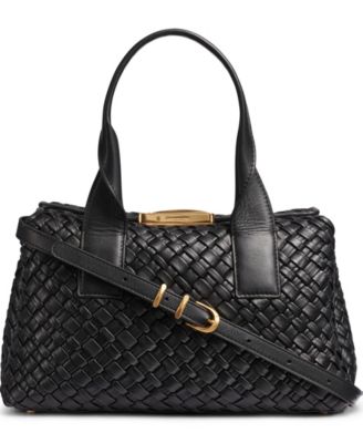 Amagansett Woven Leather Satchel Bag