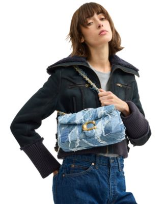 Quilted Tabby Medium Repurposed Denim Patchwork Shoulder Bag 26 