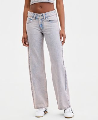 Women's Super-Low Double-Button Relaxed-Fit Denim Jean