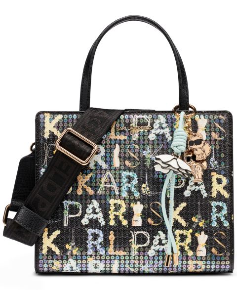 Женская сумка KARL LAGERFELD PARIS Maybelle Satchel, цвет: Чёрный разноцветный
