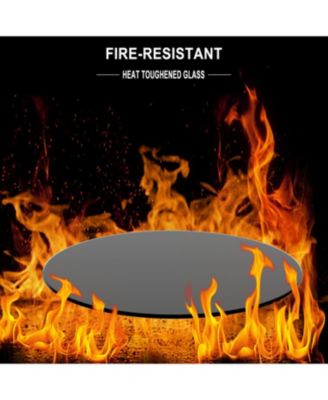 36" Tempered Glass Tabletop, 1/4" Thick, Black, Polished Edge