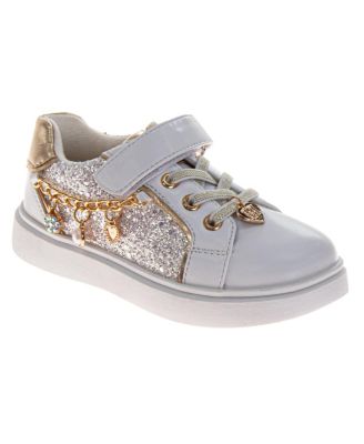 Little Girls Kensie Sneakers Glitter Charms Easy Hook-and-Loop Stylish