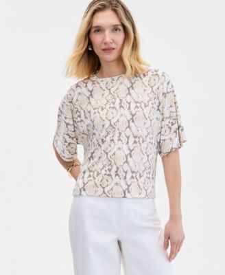 Women's Silky Jersey Elbow-Sleeve T-Shirt