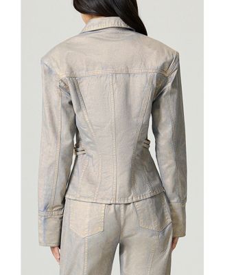 Women's Metallic Denim Jacket