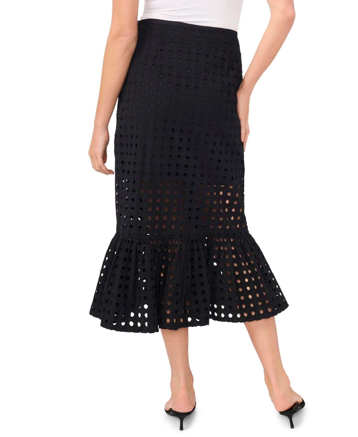 Женская юбка CeCe Ruffle Tiered Midi, цвет: Насыщенный чёрный — фото 3