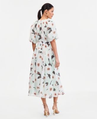 Women's Puff-Sleeve Midi Dress