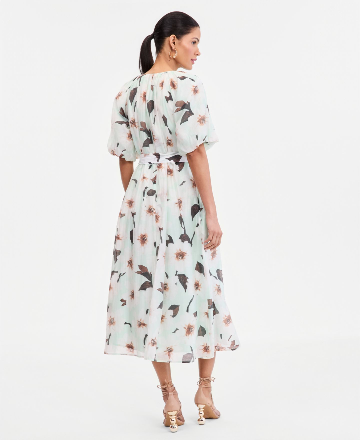 Женское платье I.N.C. International Concepts Puff-Sleeve Midi, цвет: Kari Garden — фото 2
