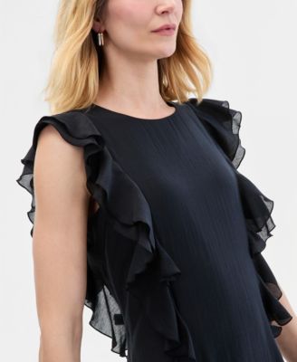 open lace back dress Black Long Sleeve Dress Fit & Flare Boat Neck Cocktail Party Dress |  Structured Skater LBD with Button Cuffs for Evening & Date Night