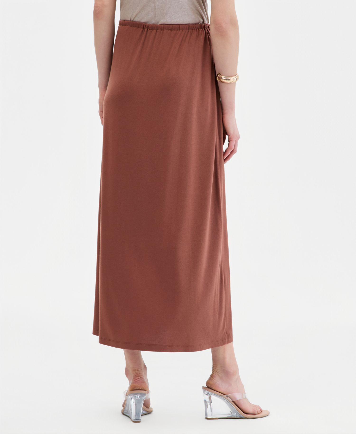 Women's Side-Tie Knit Midi Skirt