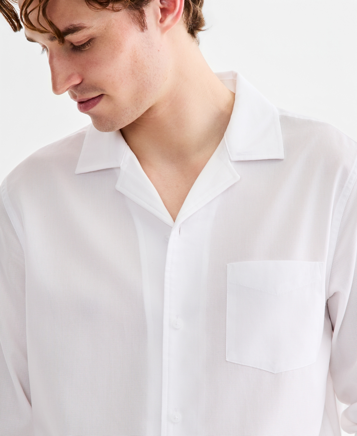 Club Room Men's Cotton Long-Sleeve Camp-Collar Shirt, Macy's Exclusive