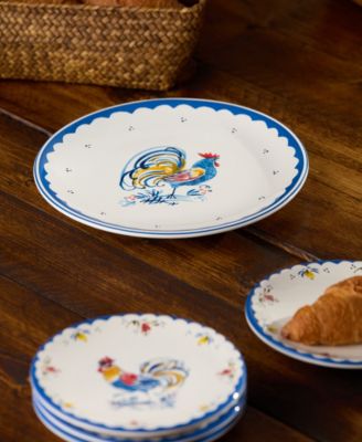 French Rooster Salad Plates, Set of 4