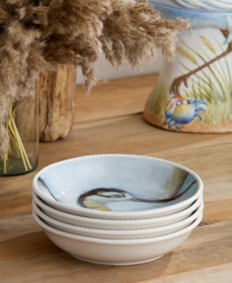 Coastal Birds Soup Bowls, Set of 4