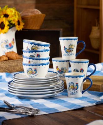 French Rooster 16-Pc. Dinnerware Set, Service for 4