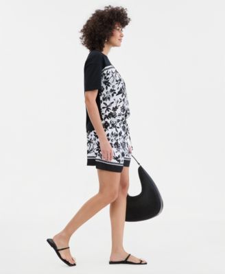 Women's Printed Drawstring Shorts