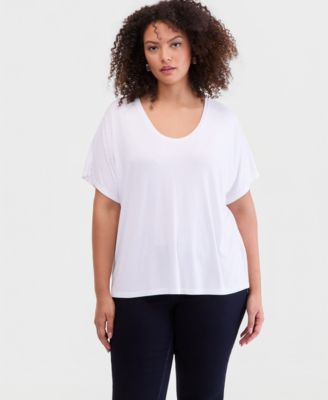 Plus Size Embellished Scoop-Neck T-Shirt