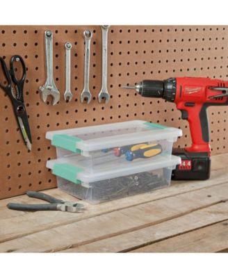 Small File Clip Box Clear Storage Containers w/ Lid (Open Box)(6 Pack)