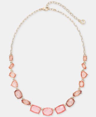 Stationed Stone Statement Necklace, 16" + 3" extender