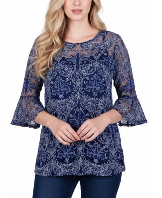 Women's Bell Sleeve Blouse and Solid Camisole