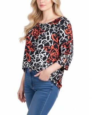 Women's 3/4-Sleeve Round Neck Top