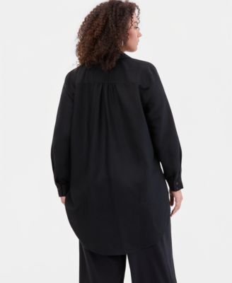 Plus Size Linen-Blend Tunic